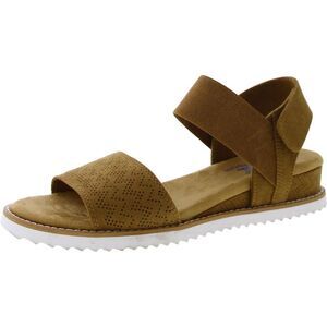 BOBS From Skechers Womens Desert Kiss Tan Strappy Casual Wedges Shoes Used